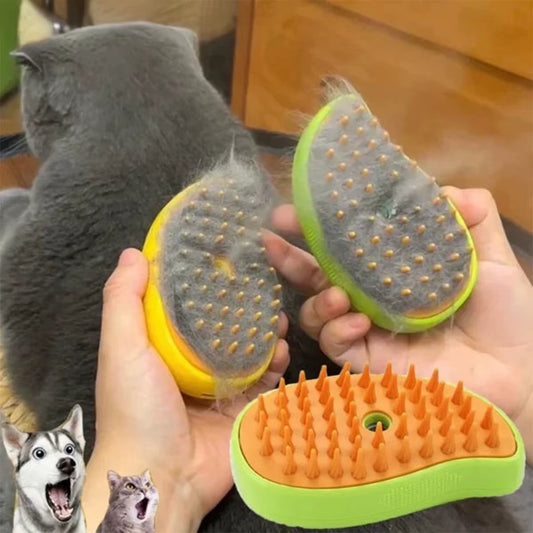 Cat Brush 3 in 1 Electric Steam Brush for Pets Pet Cleaning Sprayer for Dogs and Cats, Massage and Hair Removal Comb Vaporizer for Dogs and Cats Retractable Handle Design Brush